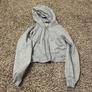 Brandy melevile cropped crystal hoodie